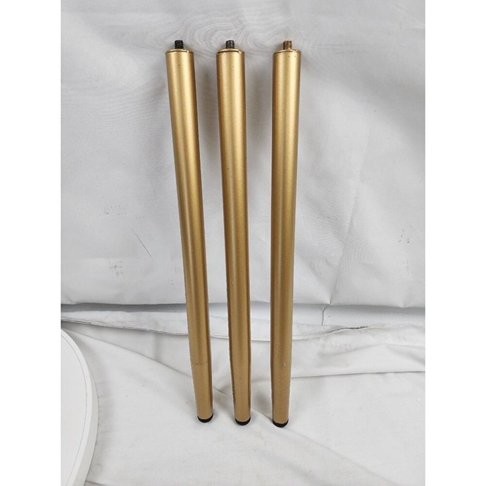 3 Gold Table Legs Tripod Stool 16" Screw On